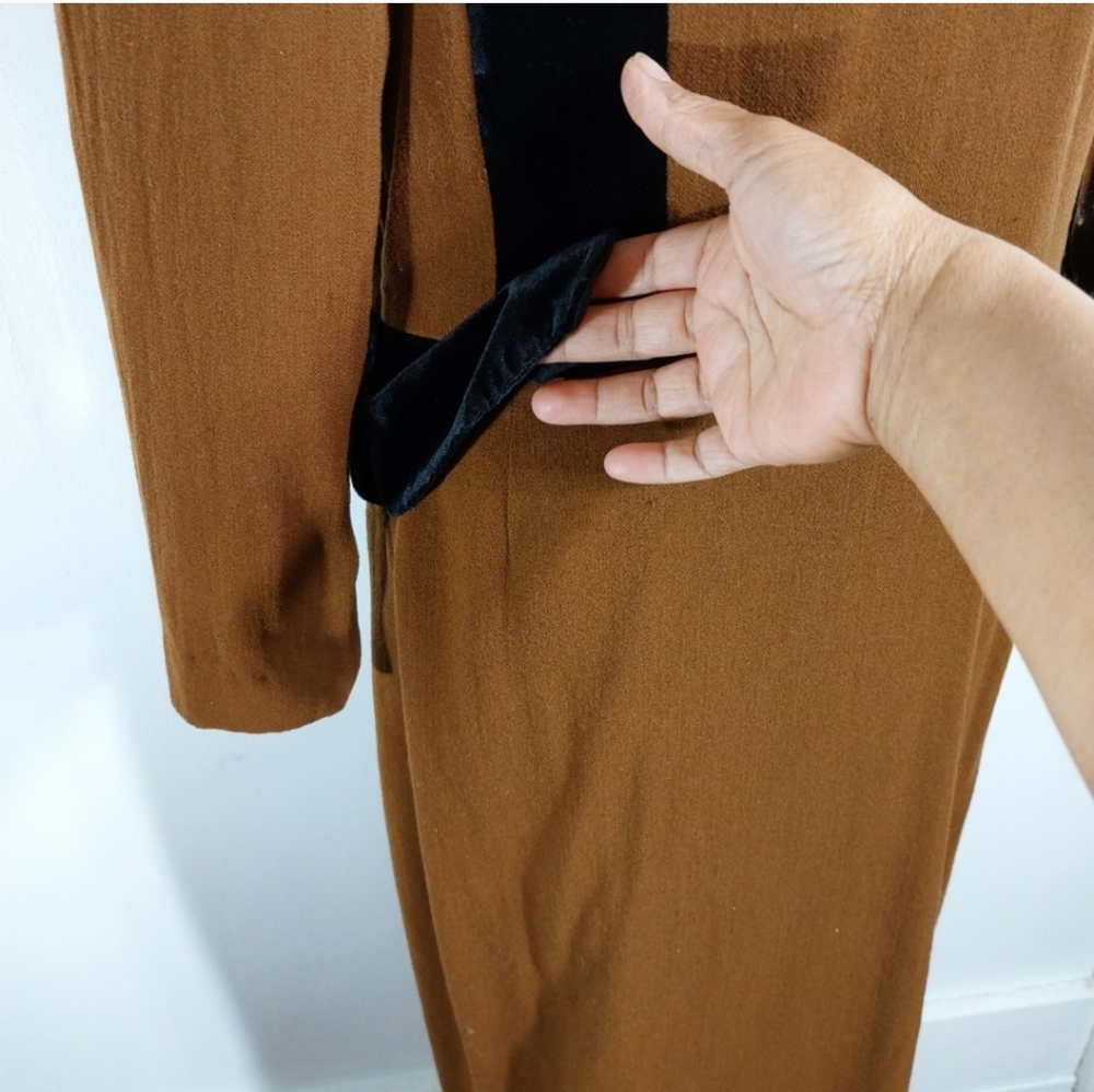 Vintage Carlisle Fully Lined Brown Long Sleeve Career Dress Size 12 - Picture 6 of 13